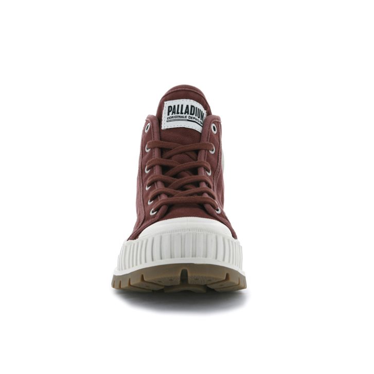 Palladium Pallashock Mid OG High Tops Women's Sneakers Burgundy | UK K276-SYC